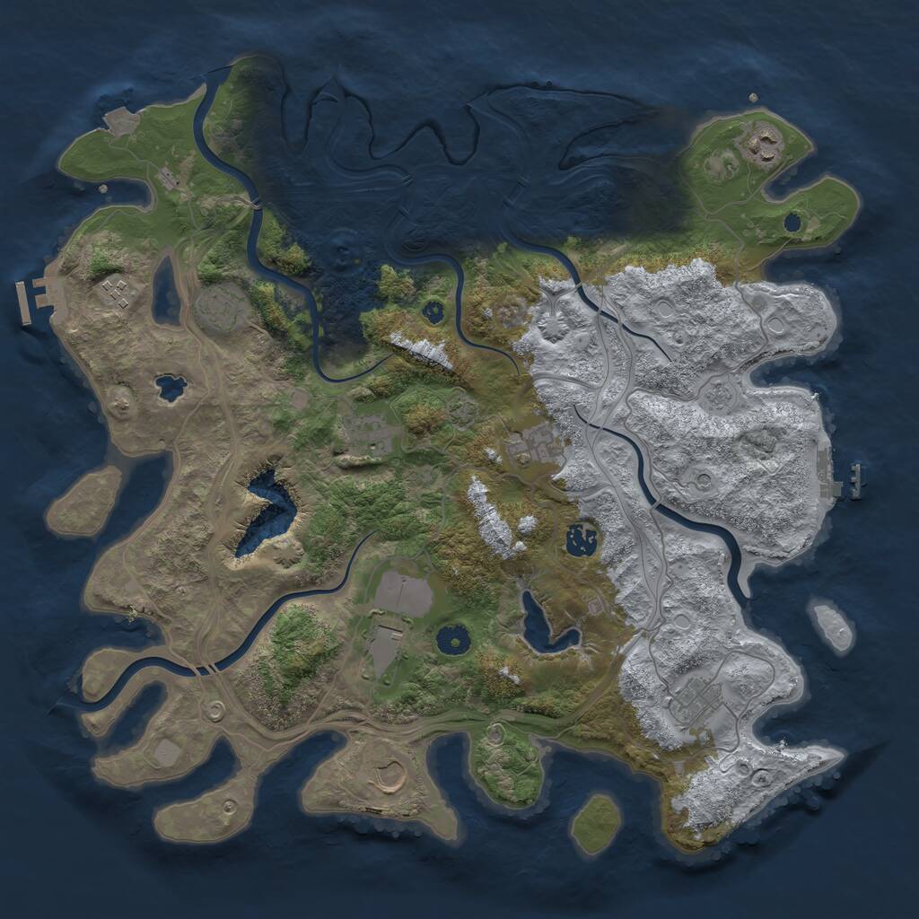 Rust Map: Procedural Map, Size: 4250, Seed: 5616238, 15 Monuments