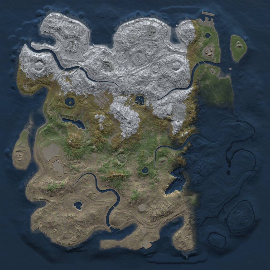 Rust Map: Procedural Map, Size: 4250, Seed: 1248607, 12 Monuments