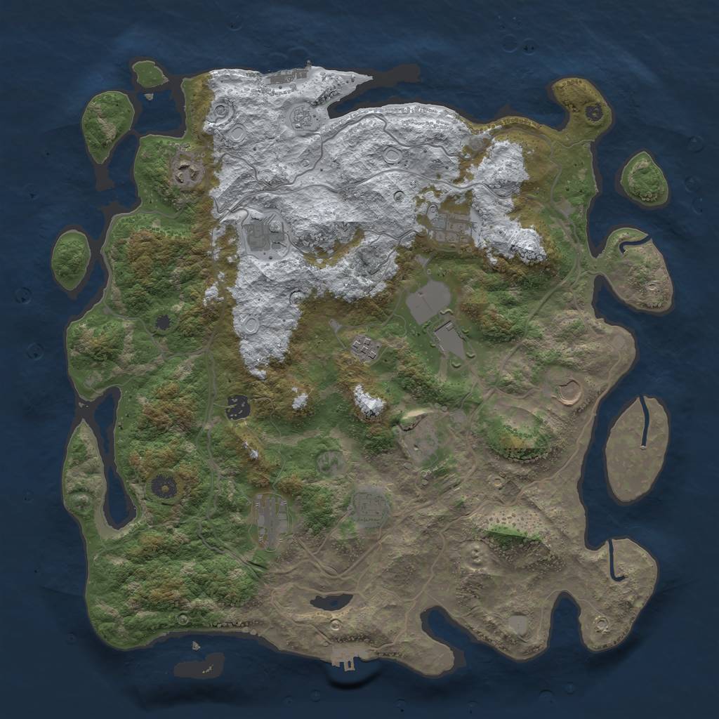Rust Map: Procedural Map, Size: 4250, Seed: 4956578, 19 Monuments