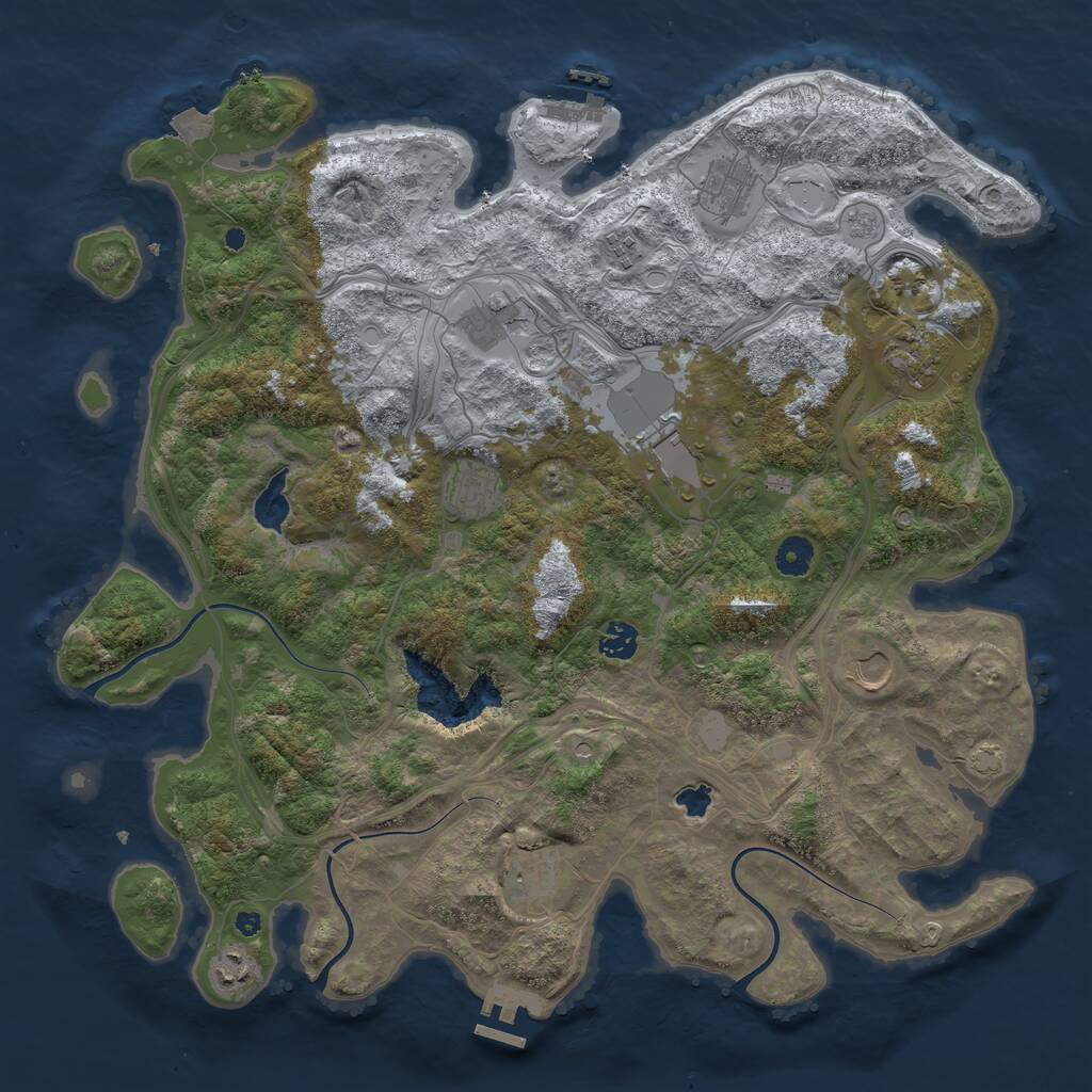 Rust Map: Procedural Map, Size: 4250, Seed: 1946484, 16 Monuments