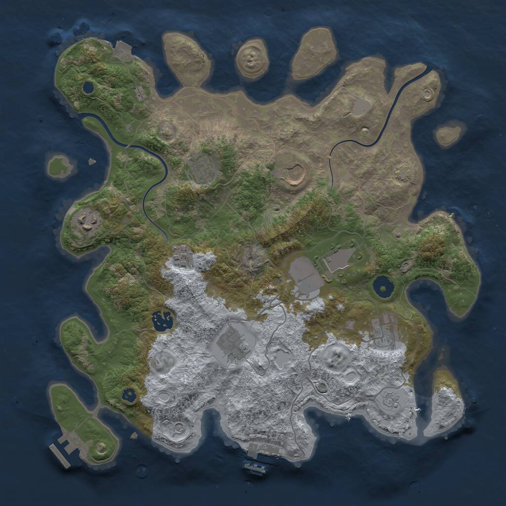Rust Map: Procedural Map, Size: 3600, Seed: 5813456, 14 Monuments