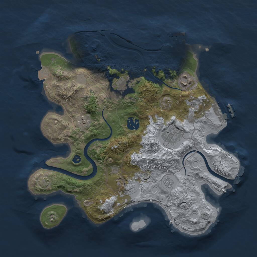 Rust Map: Procedural Map, Size: 3000, Seed: 2012978842, 12 Monuments