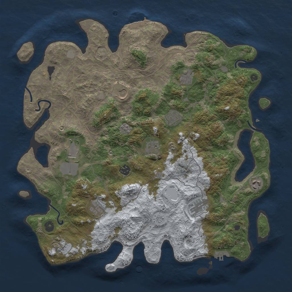 Rust Map: Procedural Map, Size: 4250, Seed: 4690449, 20 Monuments