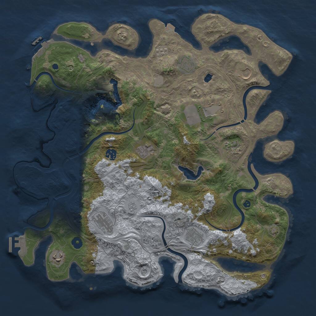 Rust Map: Procedural Map, Size: 4250, Seed: 2784511, 16 Monuments