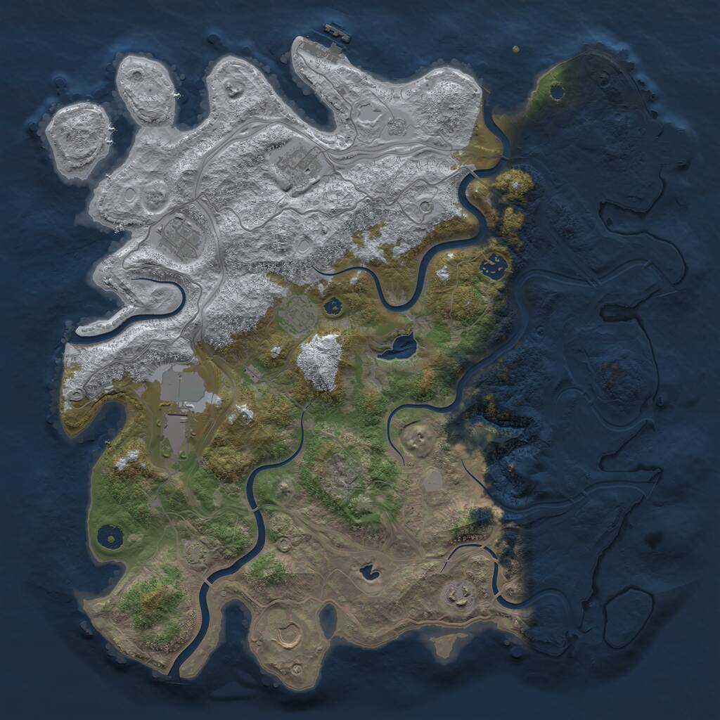 Rust Map: Procedural Map, Size: 4250, Seed: 2654512, 13 Monuments