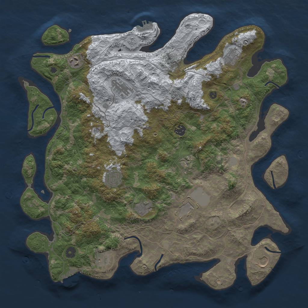 Rust Map: Procedural Map, Size: 4250, Seed: 630089, 20 Monuments