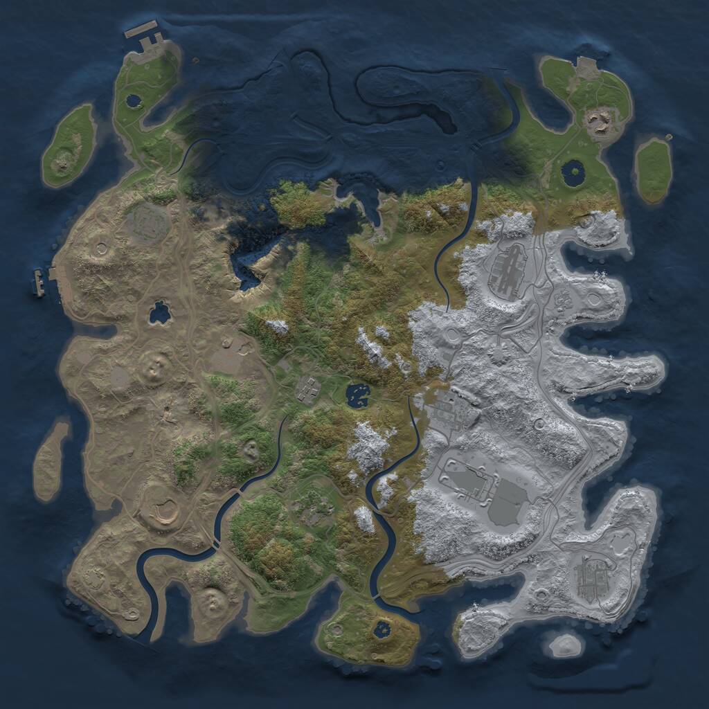 Rust Map: Procedural Map, Size: 4250, Seed: 3351288, 17 Monuments