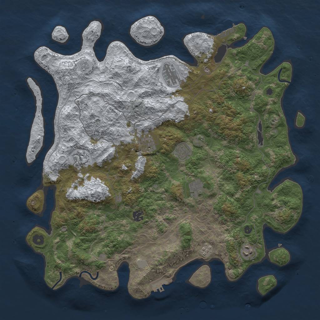Rust Map: Procedural Map, Size: 4250, Seed: 5341353, 17 Monuments