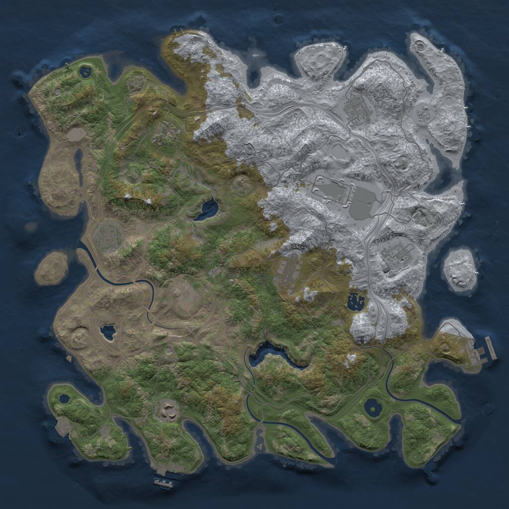 Rust Map: Procedural Map, Size: 4250, Seed: 1024617, 15 Monuments