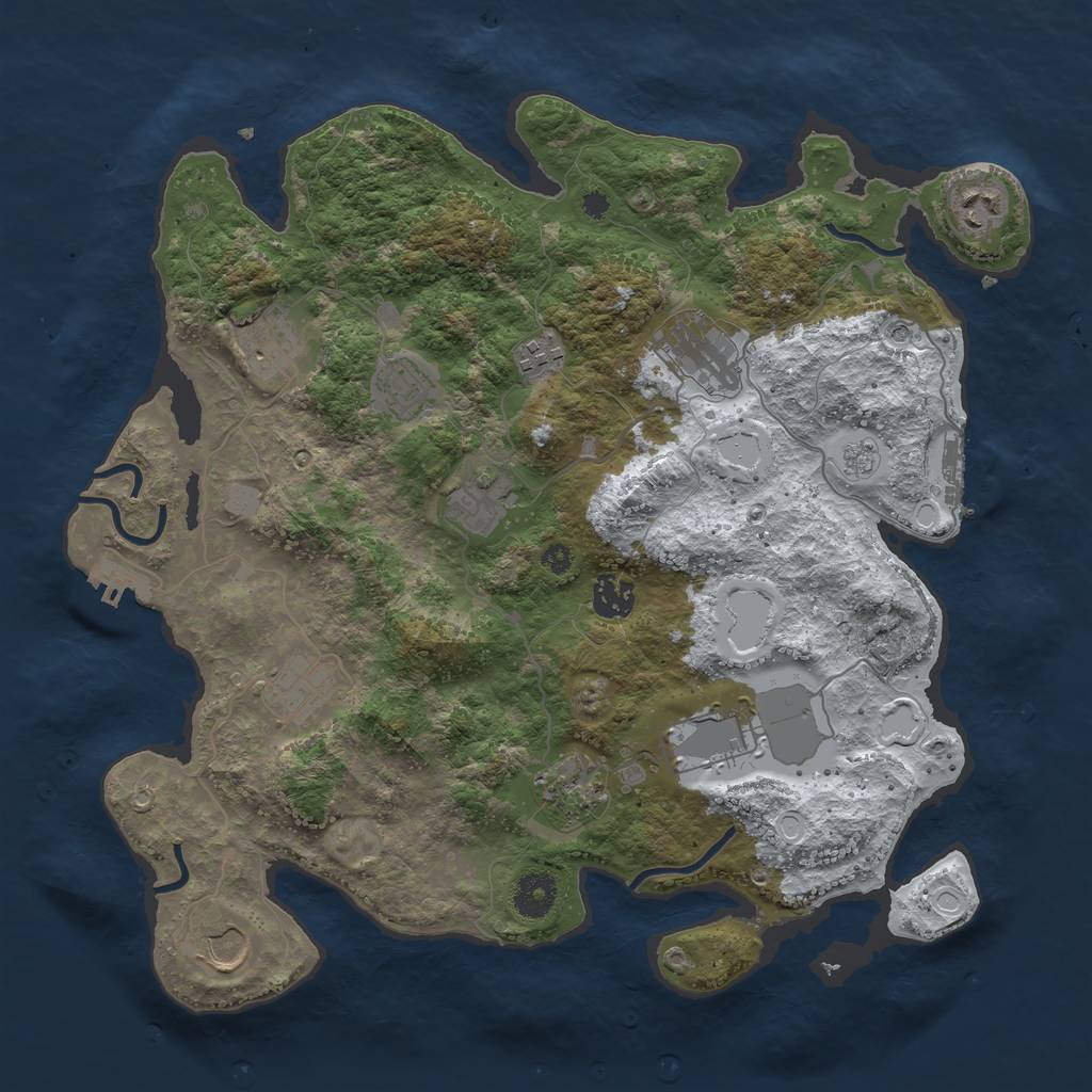 Rust Map: Procedural Map, Size: 3700, Seed: 39222522, 20 Monuments