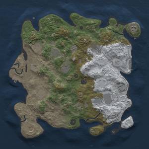 Thumbnail Rust Map: Procedural Map, Size: 3700, Seed: 39222522, 20 Monuments