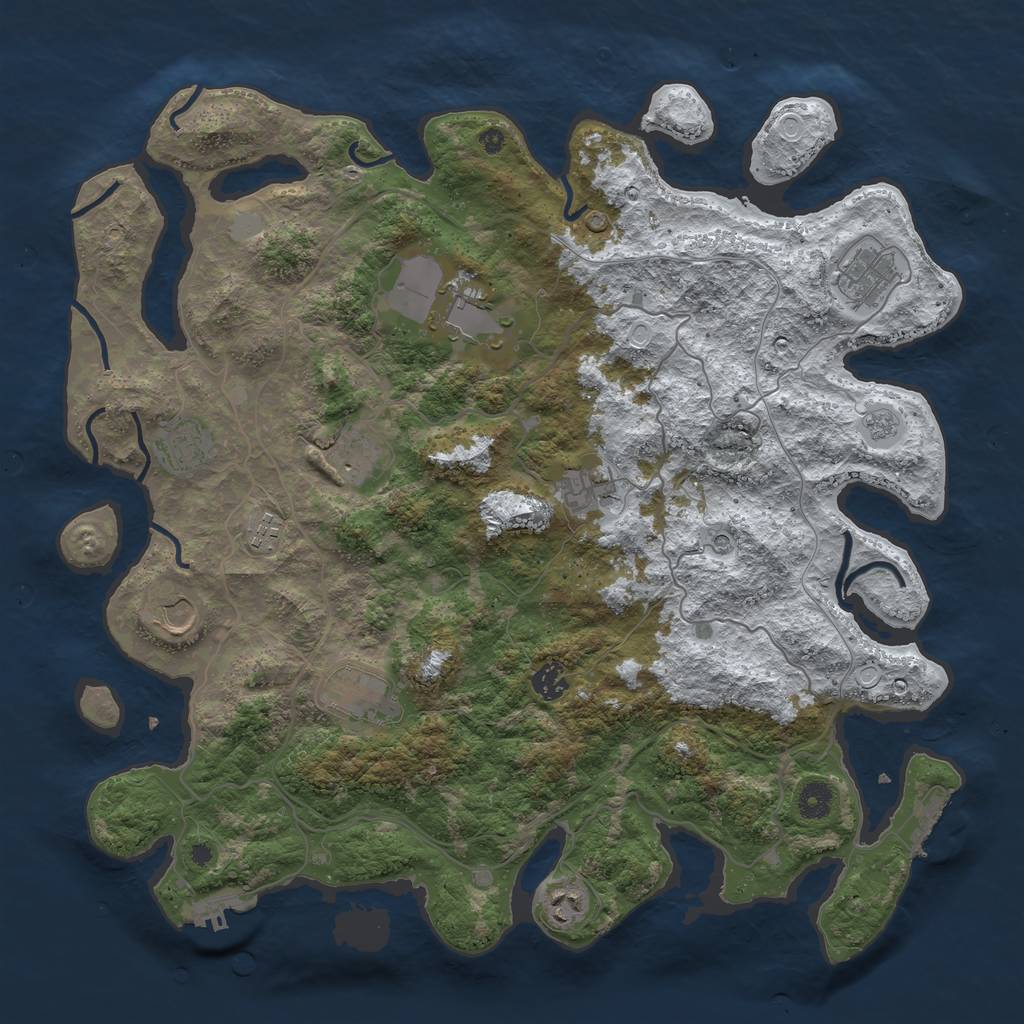 Rust Map: Procedural Map, Size: 4250, Seed: 3775564, 19 Monuments