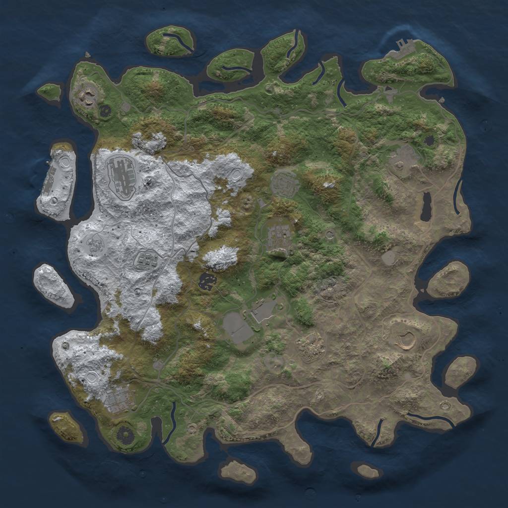 Rust Map: Procedural Map, Size: 4250, Seed: 844121, 20 Monuments