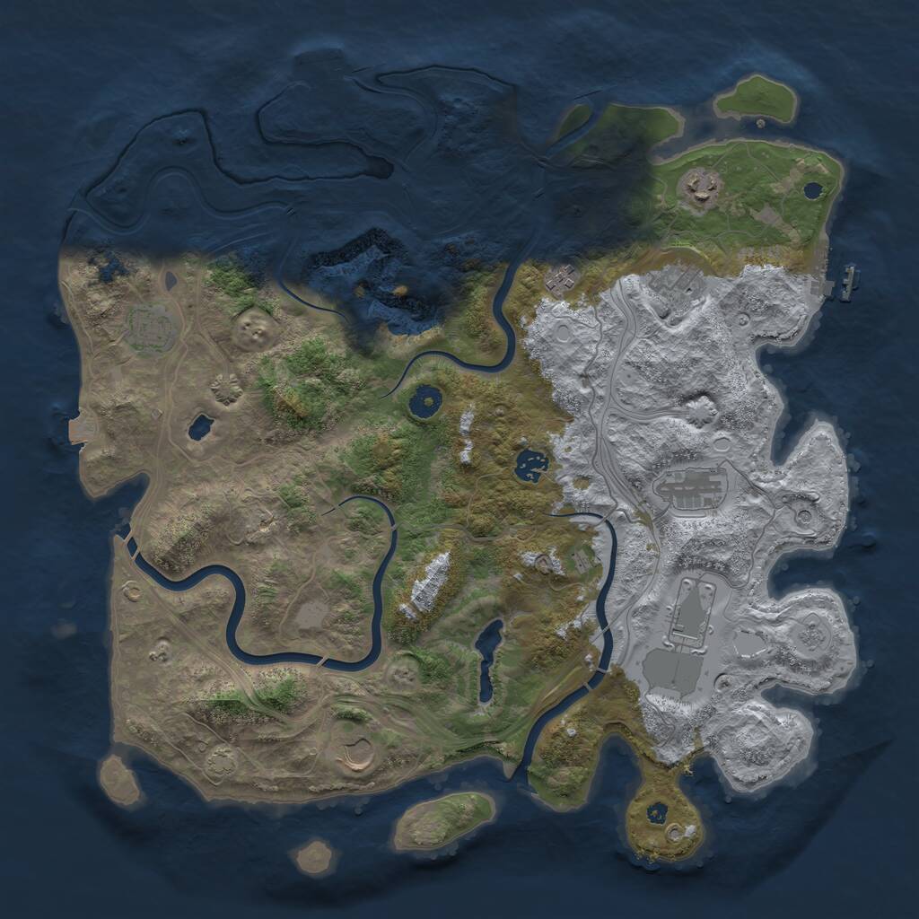 Rust Map: Procedural Map, Size: 4250, Seed: 2278524, 14 Monuments