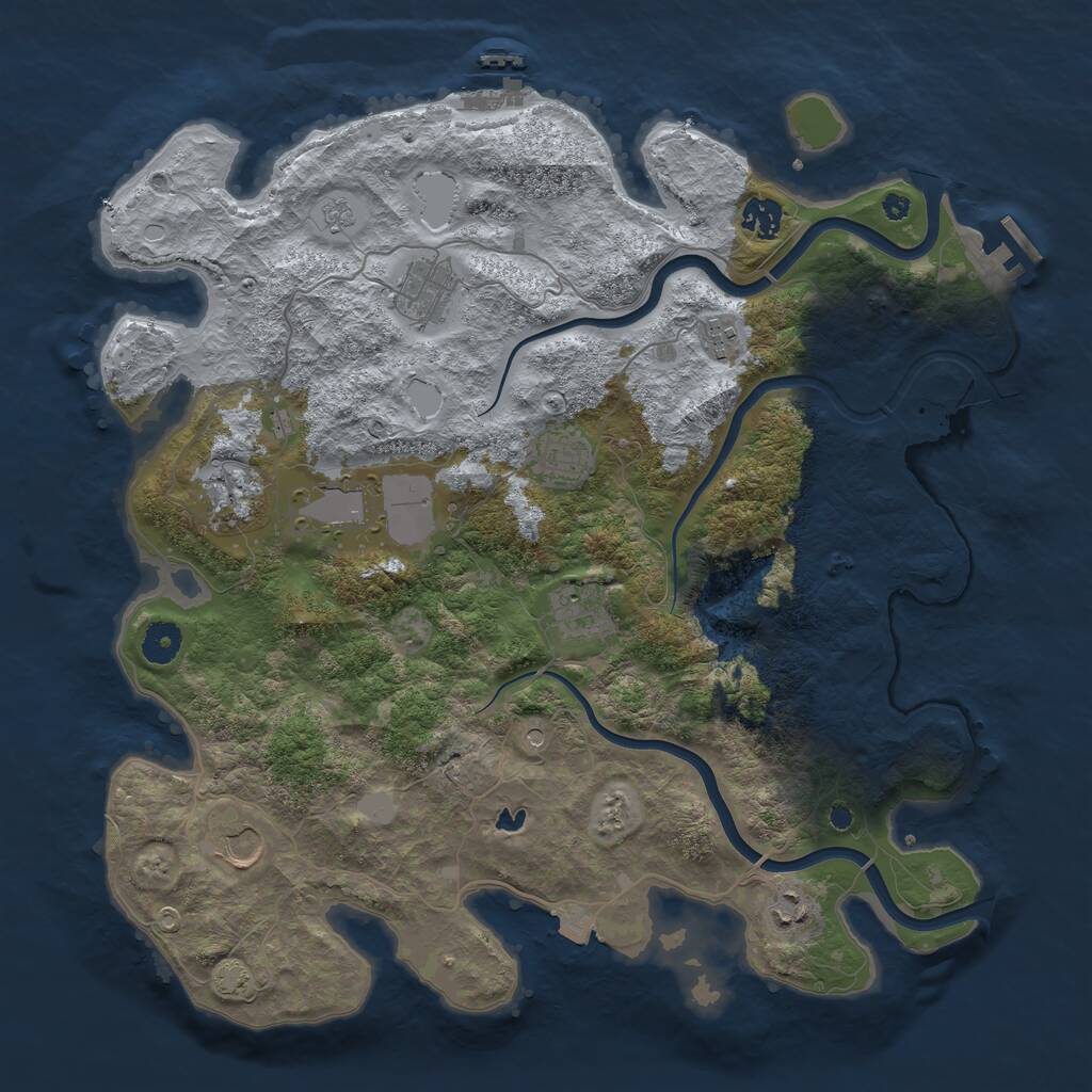 Rust Map: Procedural Map, Size: 4000, Seed: 458154658, 15 Monuments