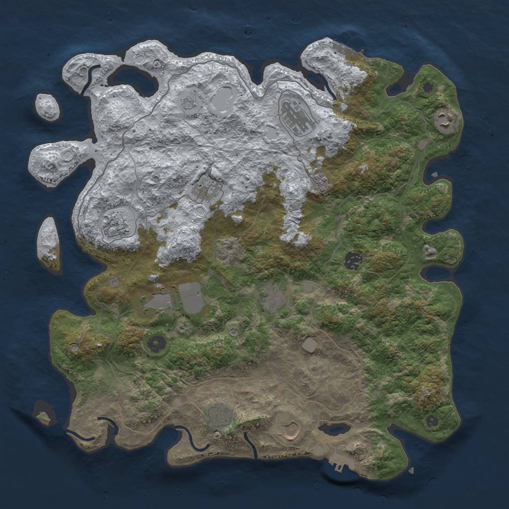 Rust Map: Procedural Map, Size: 4250, Seed: 5836826, 19 Monuments