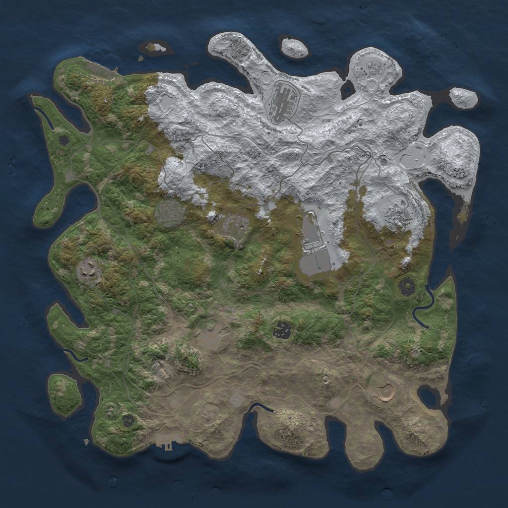 Rust Map: Procedural Map, Size: 4250, Seed: 1503396, 19 Monuments