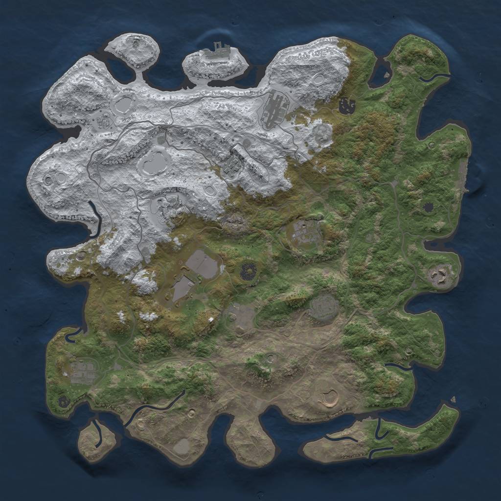 Rust Map: Procedural Map, Size: 4250, Seed: 2949264, 20 Monuments