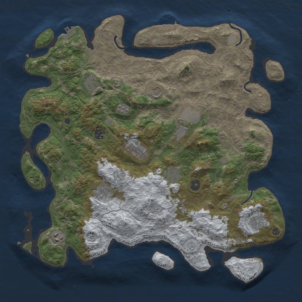 Rust Map: Procedural Map, Size: 4250, Seed: 129229, 19 Monuments