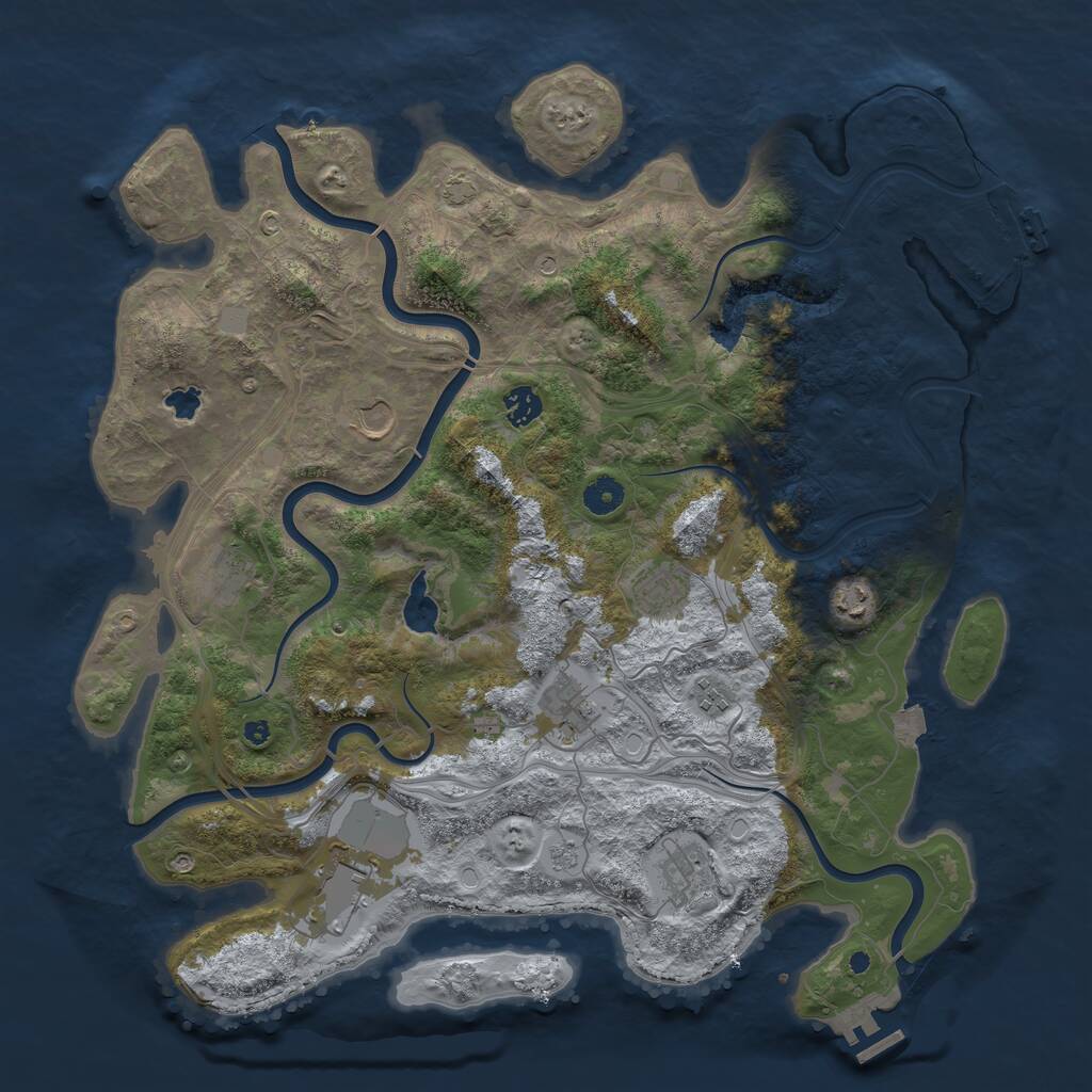 Rust Map: Procedural Map, Size: 4250, Seed: 4583535, 15 Monuments