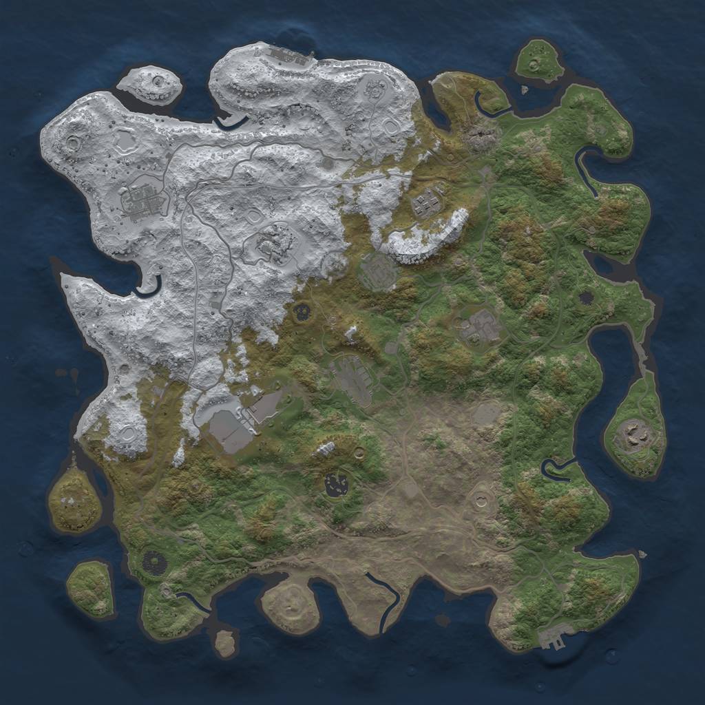 Rust Map: Procedural Map, Size: 4250, Seed: 2577975, 18 Monuments