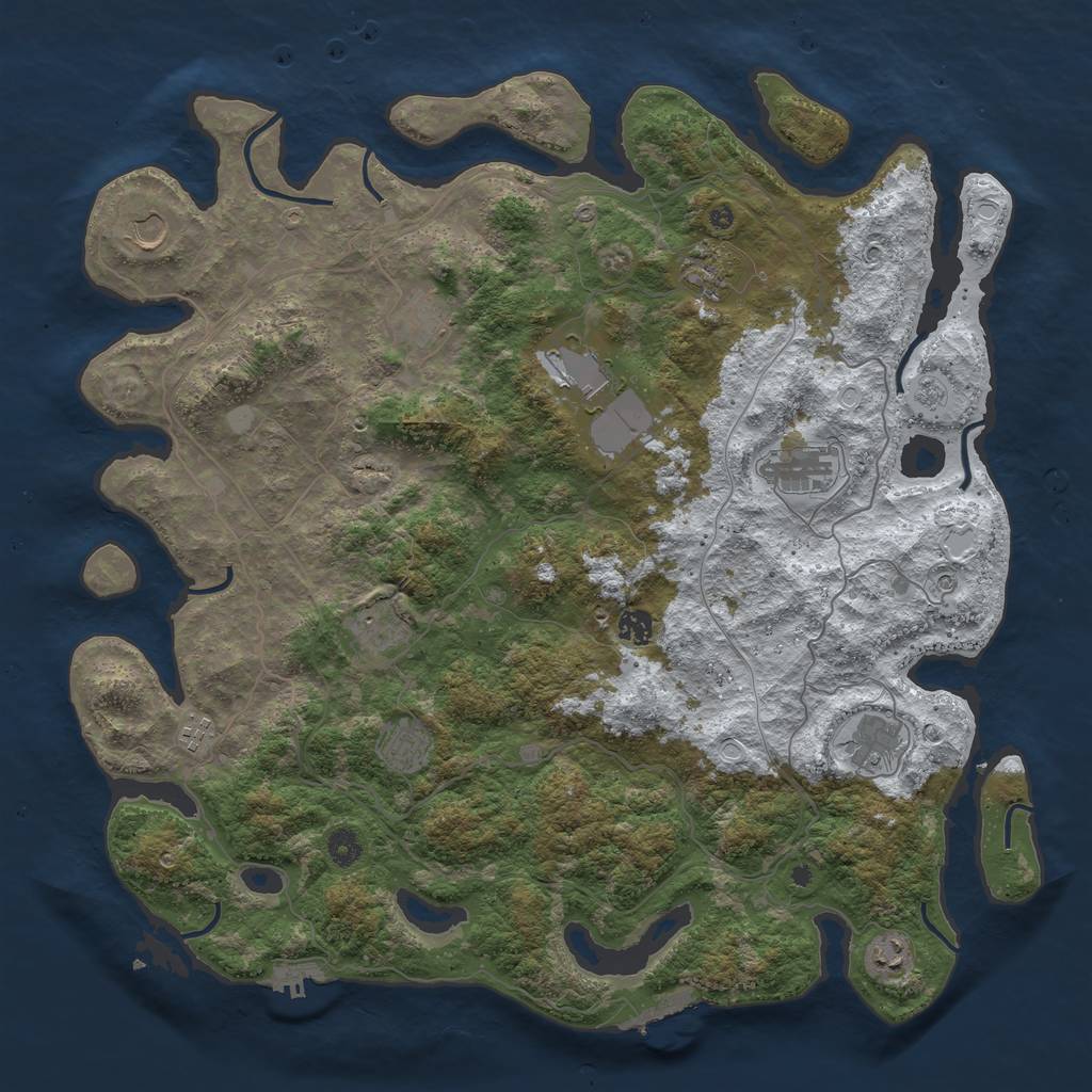 Rust Map: Procedural Map, Size: 4550, Seed: 3947829, 20 Monuments