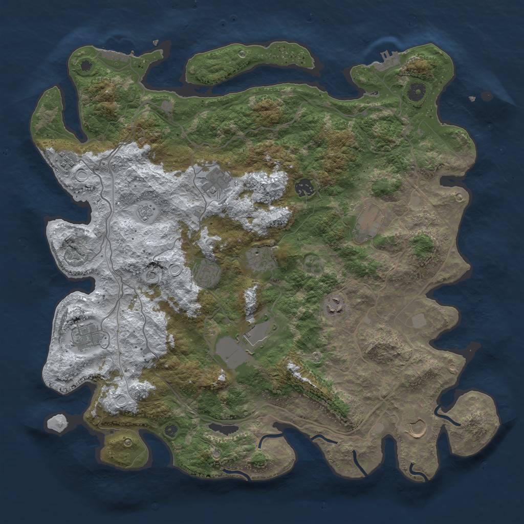 Rust Map: Procedural Map, Size: 4250, Seed: 2478259, 19 Monuments