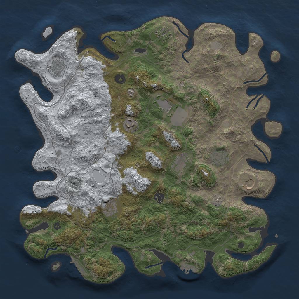 Rust Map: Procedural Map, Size: 4250, Seed: 3755127, 19 Monuments