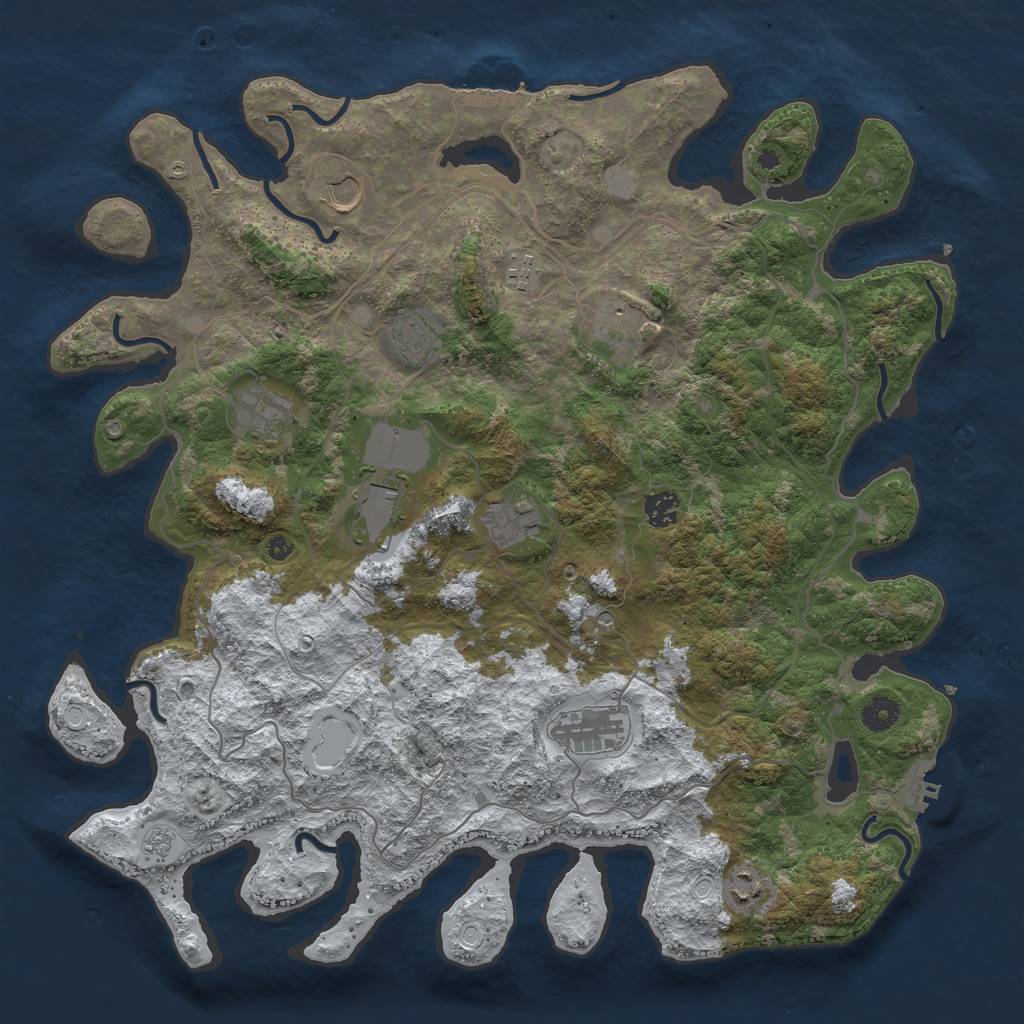 Rust Map: Procedural Map, Size: 4250, Seed: 6157110, 19 Monuments