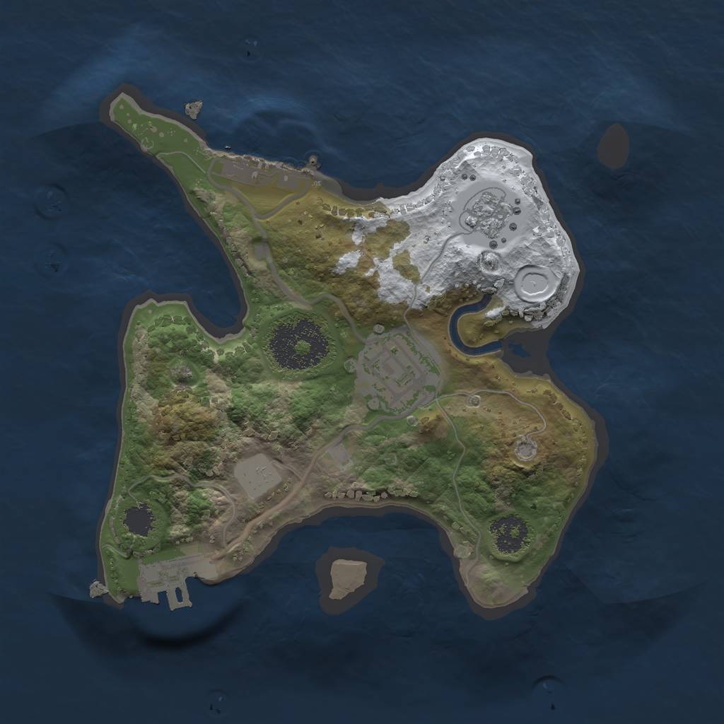 Rust Map: Procedural Map, Size: 2000, Seed: 891343, 9 Monuments