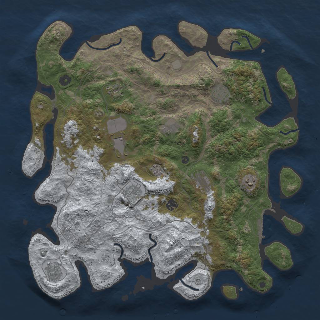 Rust Map: Procedural Map, Size: 4250, Seed: 6089722, 18 Monuments