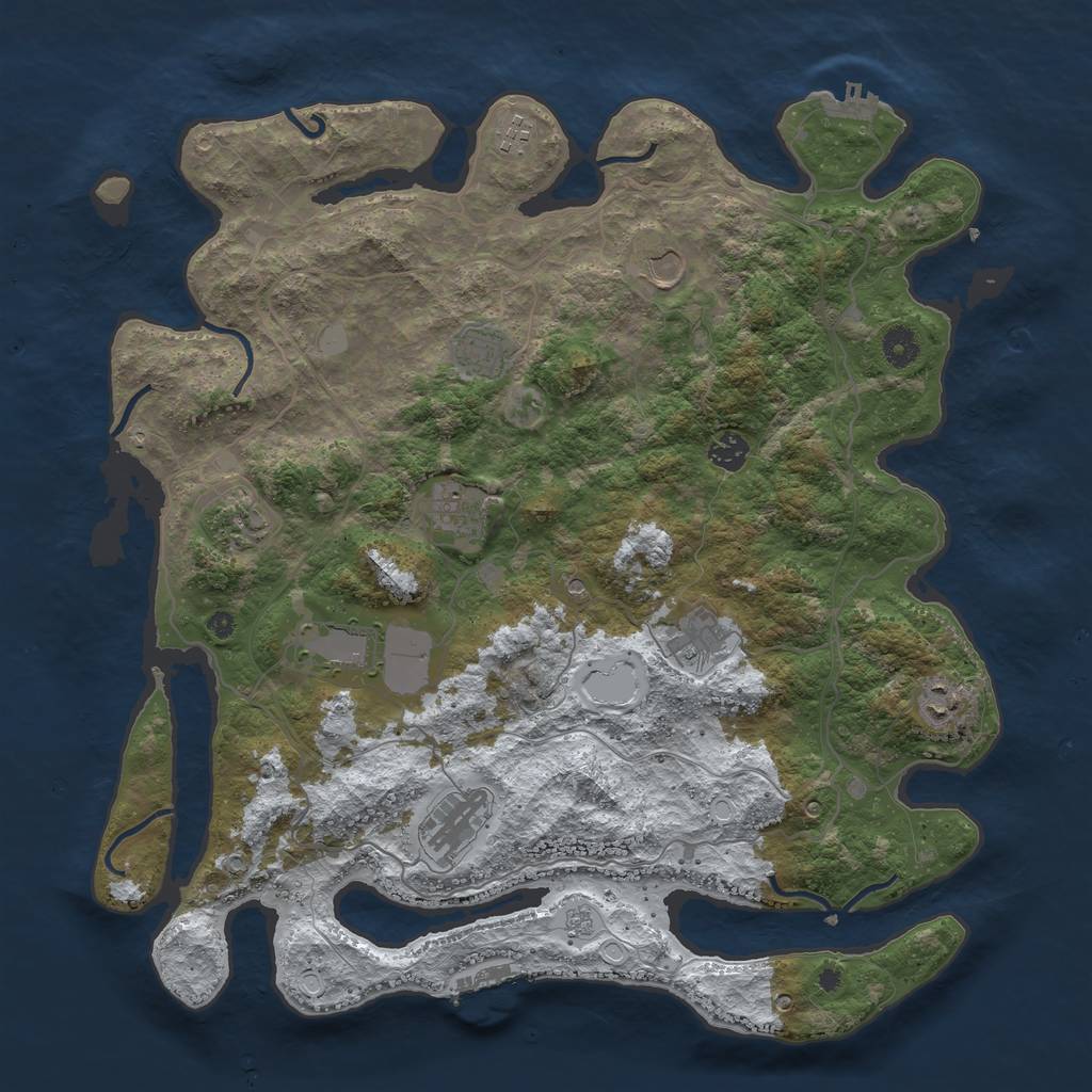Rust Map: Procedural Map, Size: 4250, Seed: 6324709, 19 Monuments