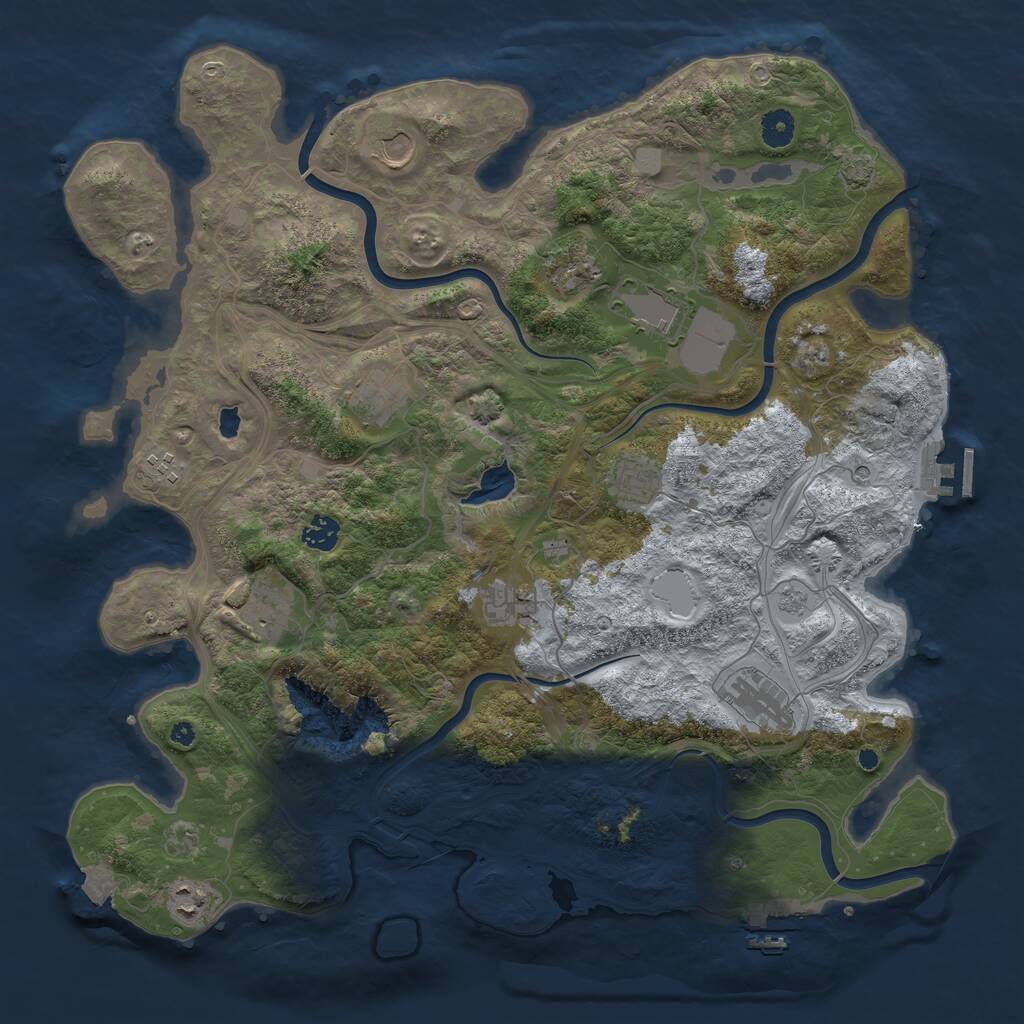 Rust Map: Procedural Map, Size: 4250, Seed: 4885490, 17 Monuments