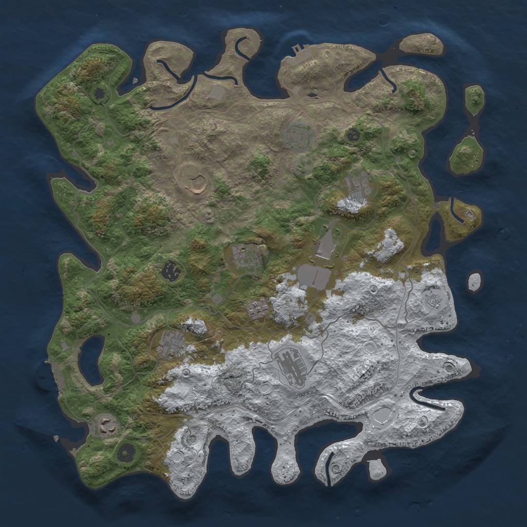 Rust Map: Procedural Map, Size: 4250, Seed: 2339784, 19 Monuments