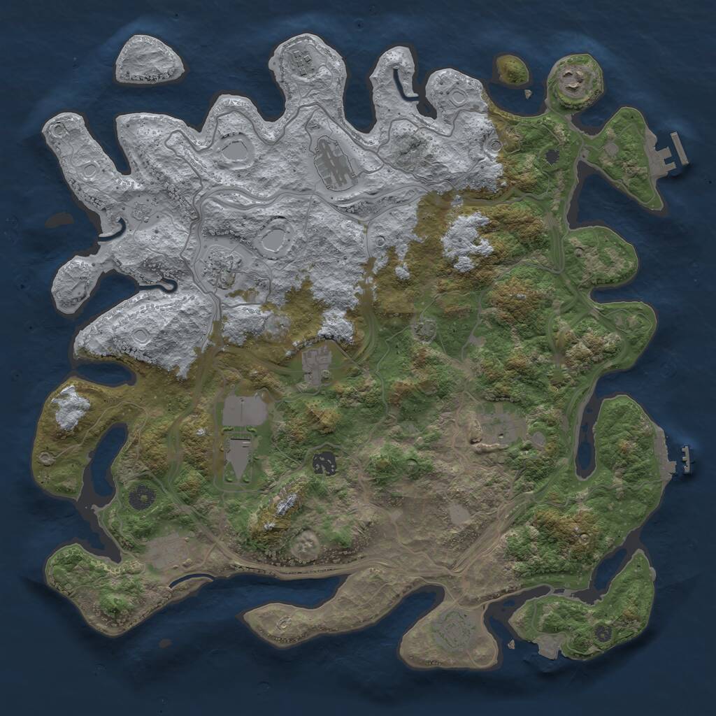 Rust Map: Procedural Map, Size: 4250, Seed: 1688169, 16 Monuments