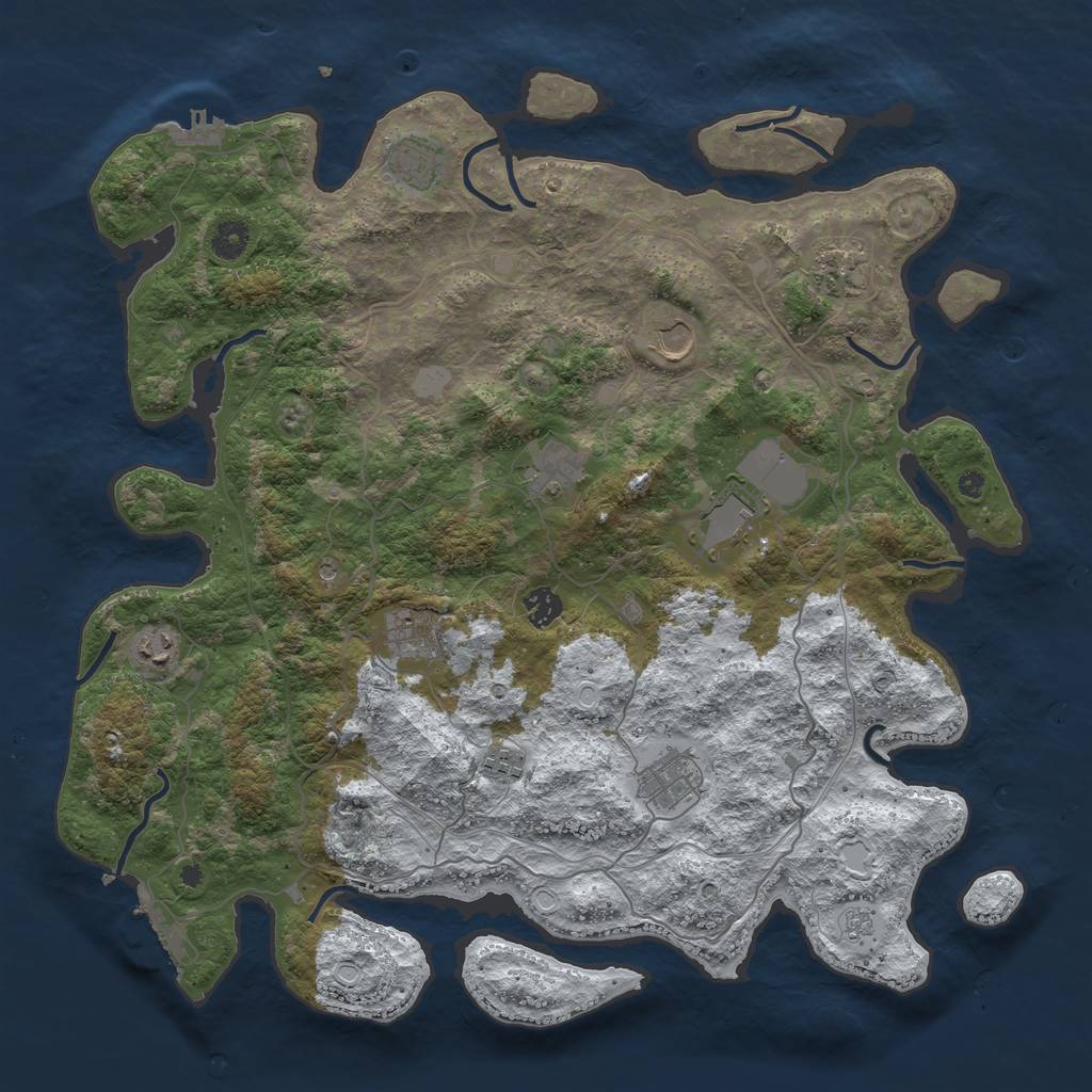 Rust Map: Procedural Map, Size: 4250, Seed: 3815978, 19 Monuments