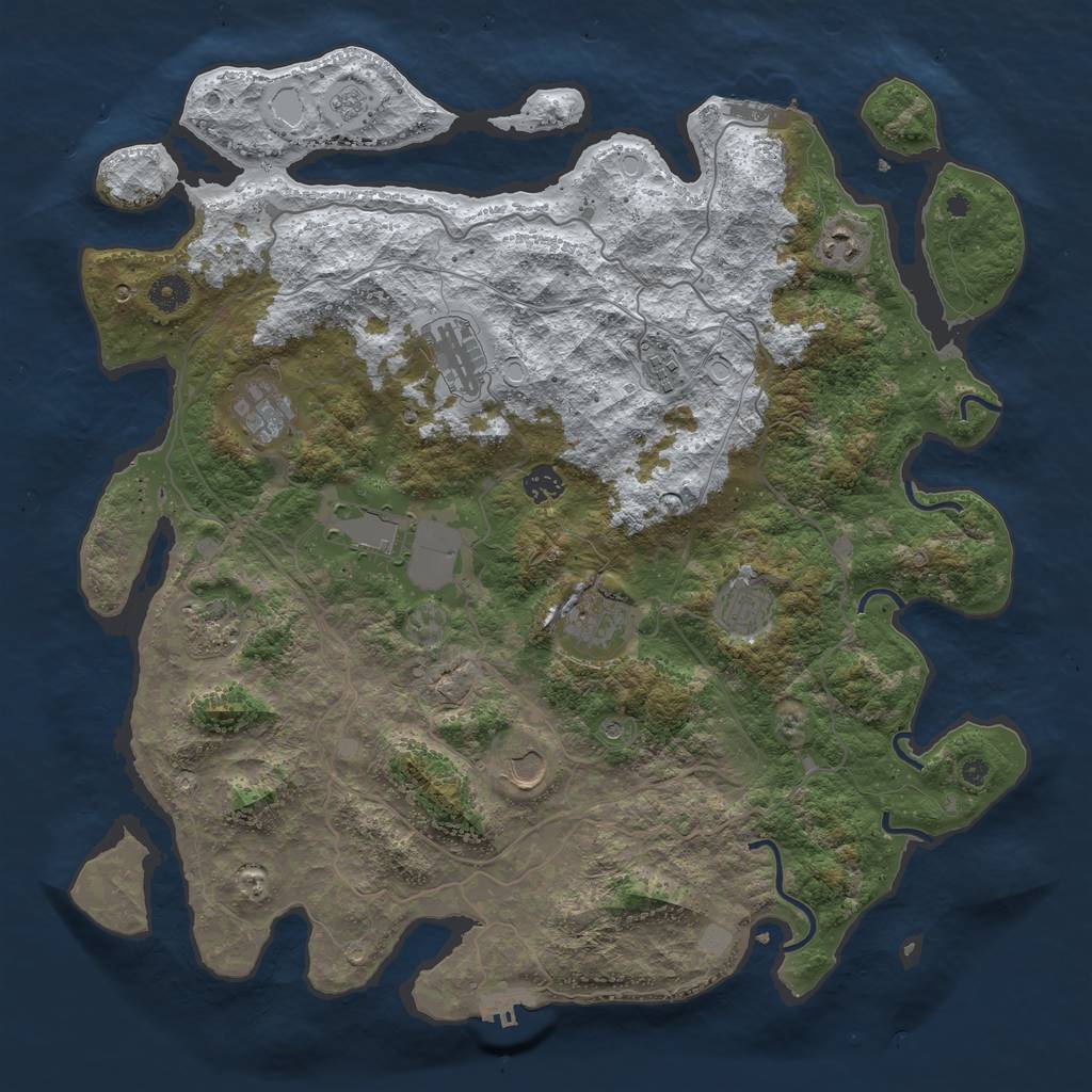 Rust Map: Procedural Map, Size: 4250, Seed: 2712933, 19 Monuments