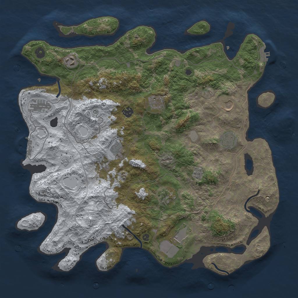 Rust Map: Procedural Map, Size: 4250, Seed: 1233532, 19 Monuments