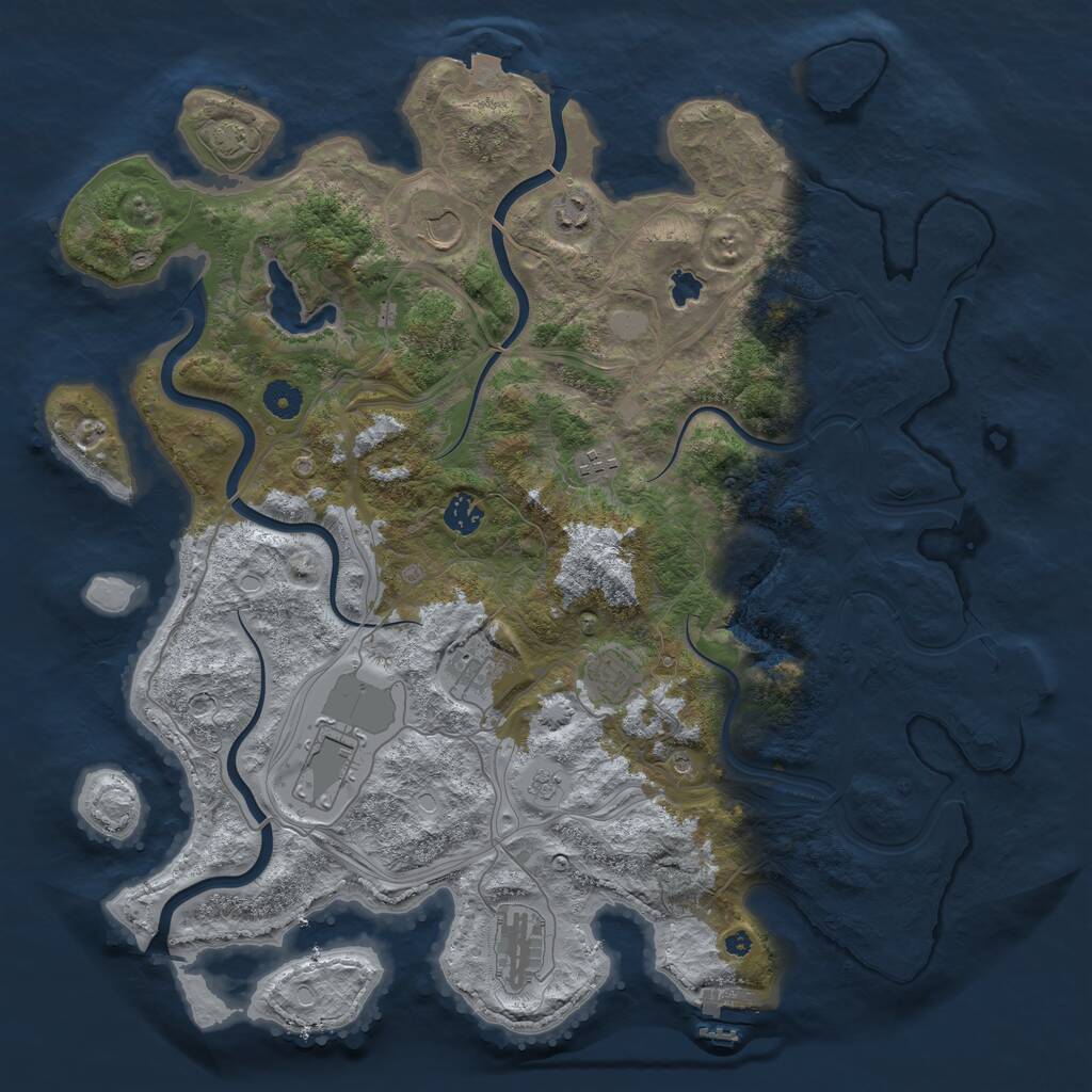 Rust Map: Procedural Map, Size: 4250, Seed: 5113749, 14 Monuments