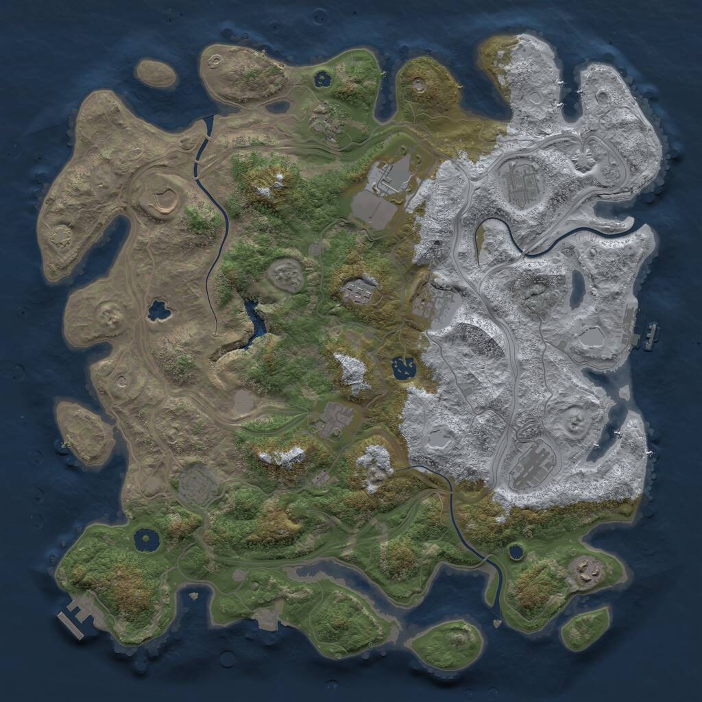 Rust Map: Procedural Map, Size: 4250, Seed: 1418024, 17 Monuments