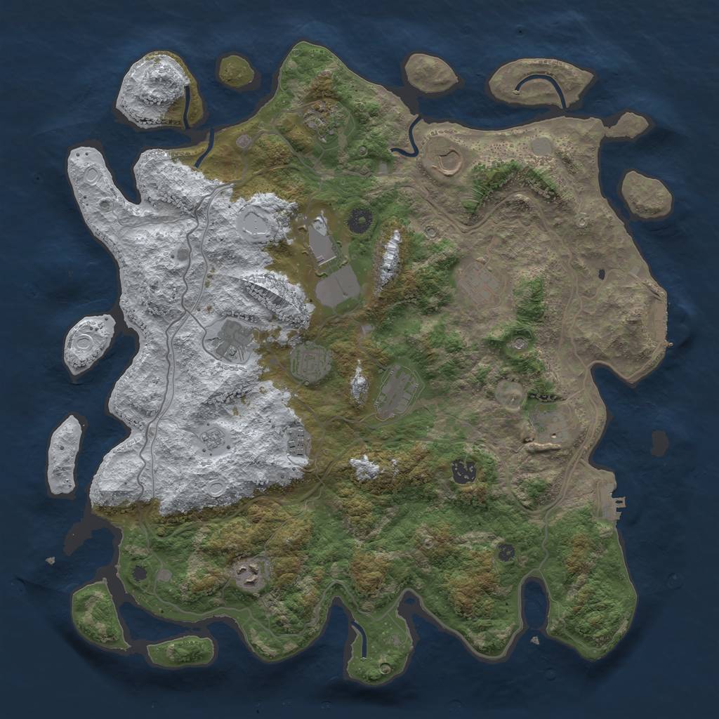 Rust Map: Procedural Map, Size: 4250, Seed: 6114758, 20 Monuments
