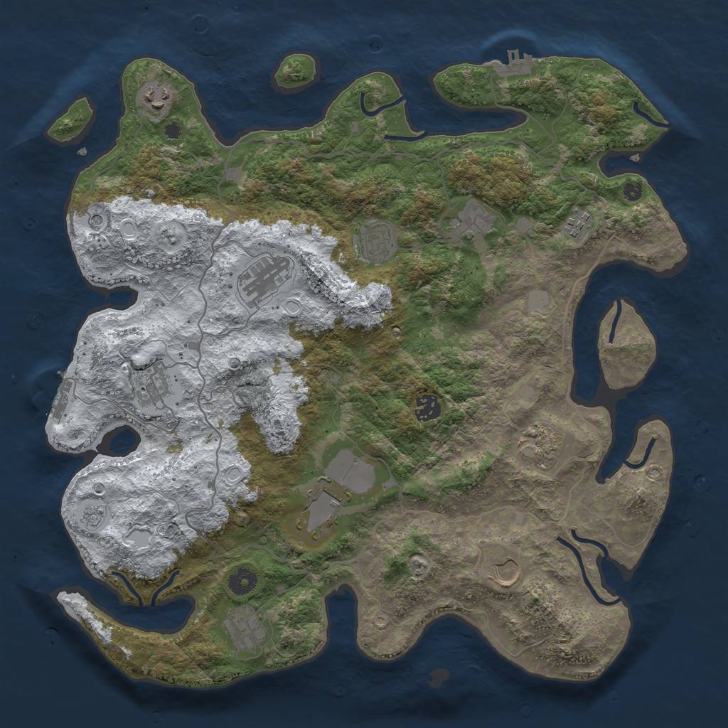 Rust Map: Procedural Map, Size: 4000, Seed: 47567475, 20 Monuments