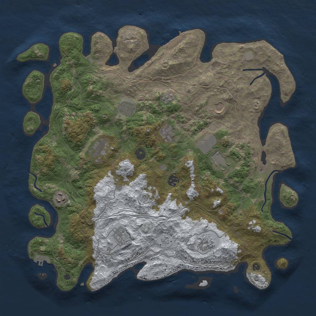 Rust Map: Procedural Map, Size: 4250, Seed: 1402797, 19 Monuments