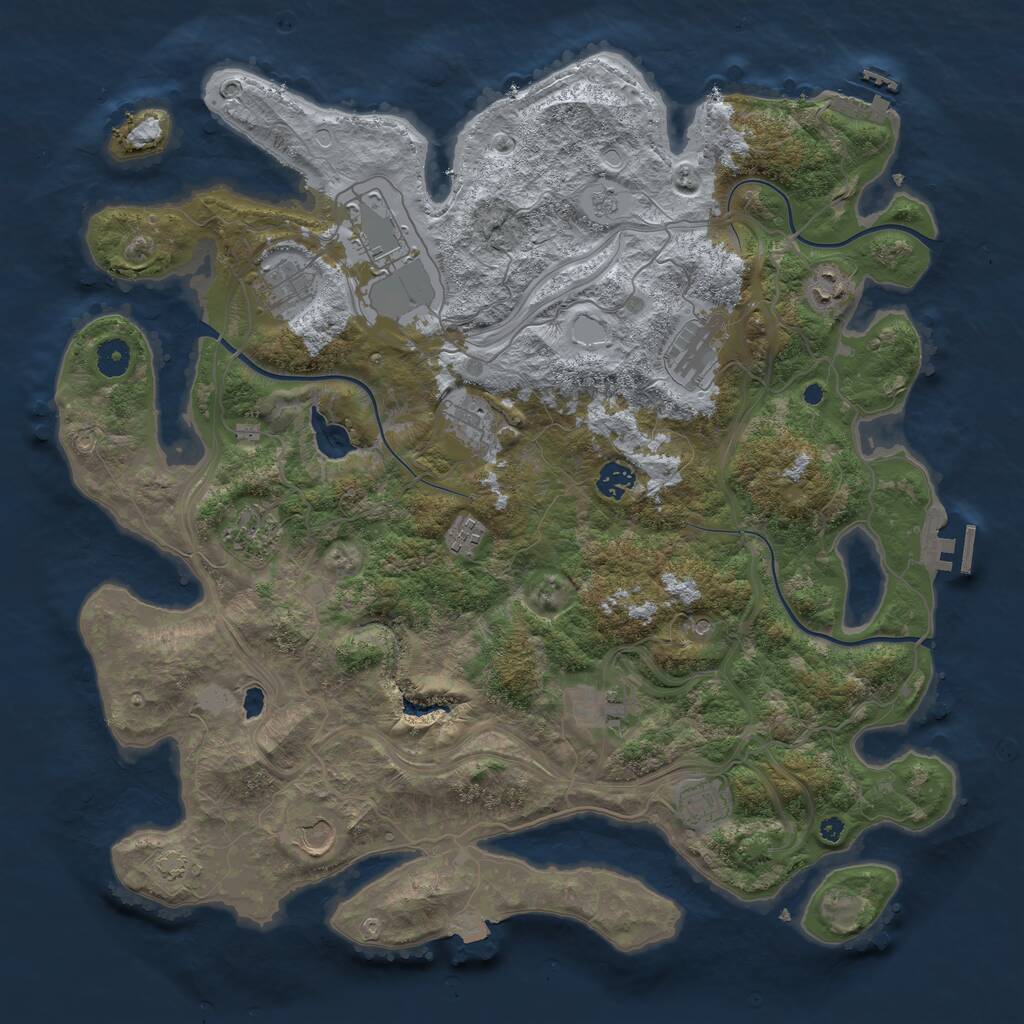 Rust Map: Procedural Map, Size: 4250, Seed: 5316909, 17 Monuments