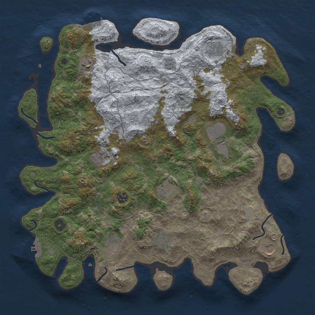 Rust Map: Procedural Map, Size: 4250, Seed: 4665499, 19 Monuments