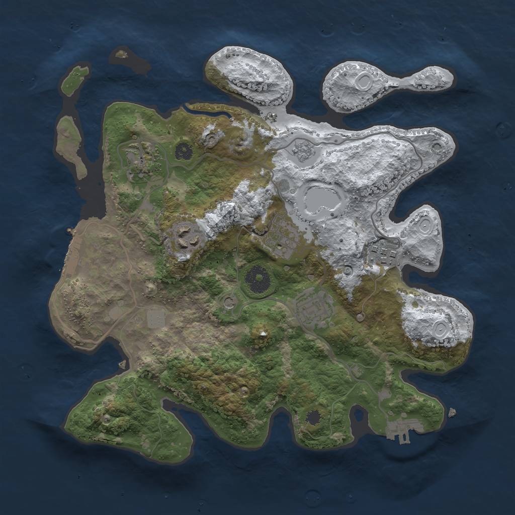 Rust Map: Procedural Map, Size: 3000, Seed: 324366154, 14 Monuments