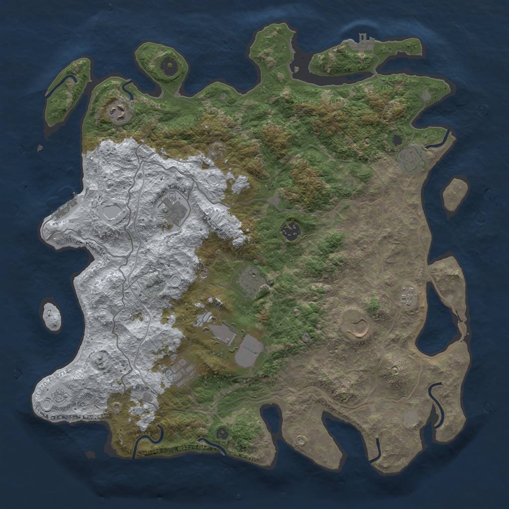 Rust Map: Procedural Map, Size: 4250, Seed: 3204076, 18 Monuments