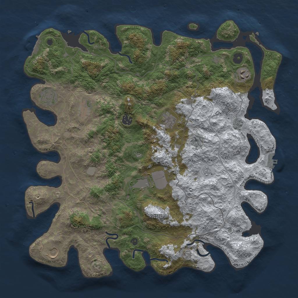 Rust Map: Procedural Map, Size: 4250, Seed: 4379655, 17 Monuments