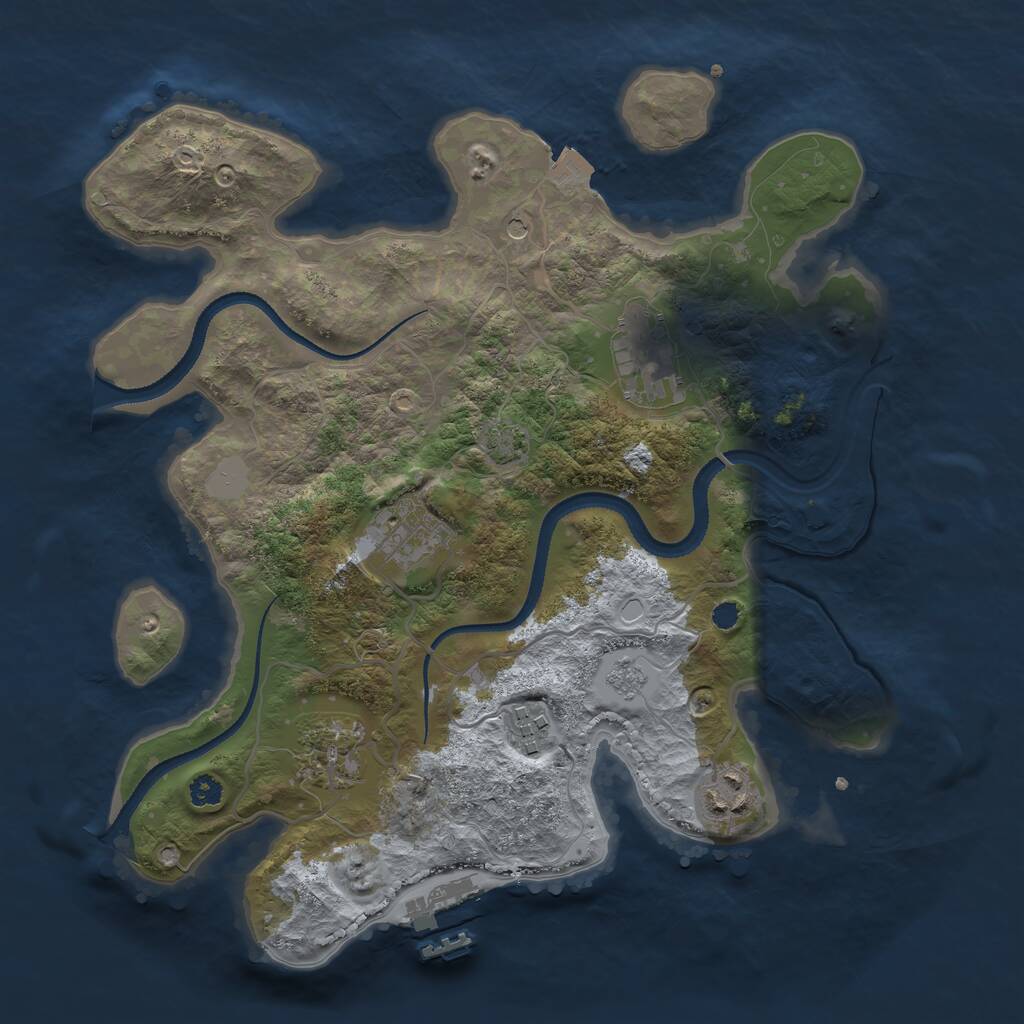Rust Map: Procedural Map, Size: 3150, Seed: 13500, 10 Monuments