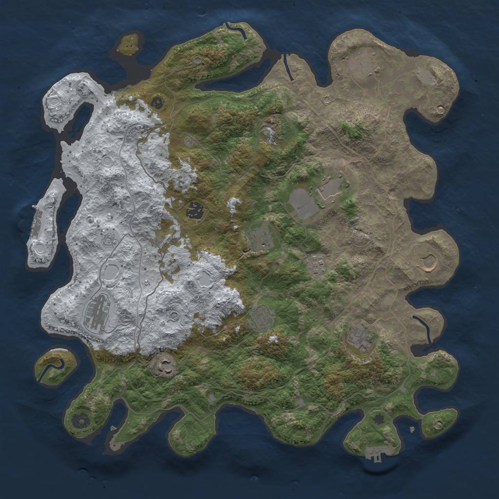 Rust Map: Procedural Map, Size: 4250, Seed: 6195565, 20 Monuments